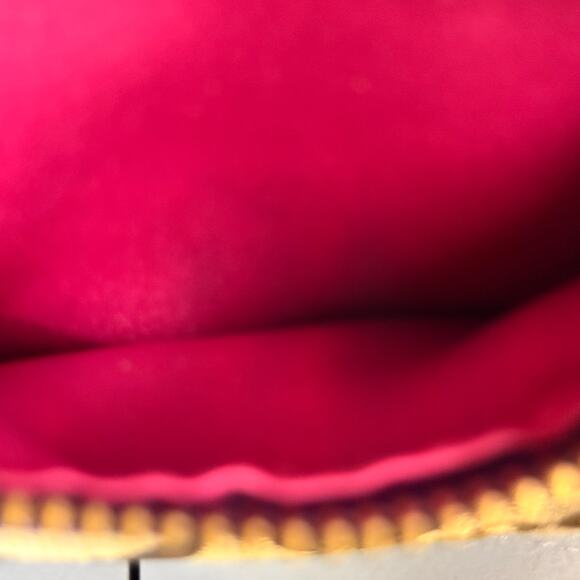 Coach Poppy C Tartan Applique Handbag Bag Charms Scarf Zipper Closure Sequin - Picture 13 of 14